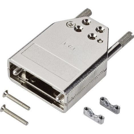 Capot SUB-D 37 pôles FCI 8655MH3711LF zinc moulé sous pression 180 ° argent 1 pc(s) W793961 (1/2)