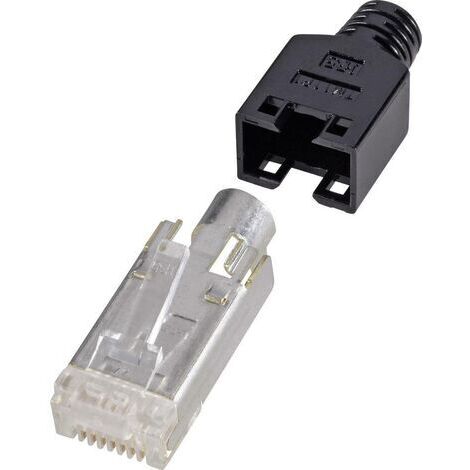 Connectique RJ45, blindé CAT5e Renkforce H9540.4-10 RJ45 mâle, droit Pôle: 8P8C noir 10 pc(s) (1/2)