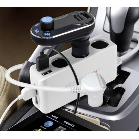 Chargeur voiture 4 prises USB puissant courant 6.8A sur allume cigare