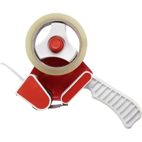 TOOLCRAFT Distributeur de ruban d'emballage rouge, blanc Largeur du rouleau (max.): 50 mm Longueur du rouleau (max.) 66 (1/5)