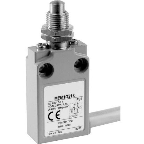 Panasonic MEM1G21ZD MEM1G21ZD Interrupteur de fin de course 24 V 5 A poussoir avec filetage IP67 1 pc(s) (1/2)