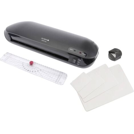 Plastifieuse 4 en 1 avec règle de coupe, arrondisseur d'angle et feuilles Olympia