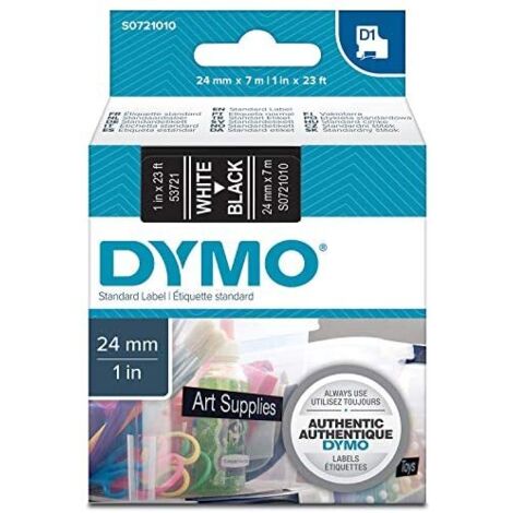 DYMO D1 53721 Couleur de ruban: noir Couleur de police:blanc 24 mm 7 m