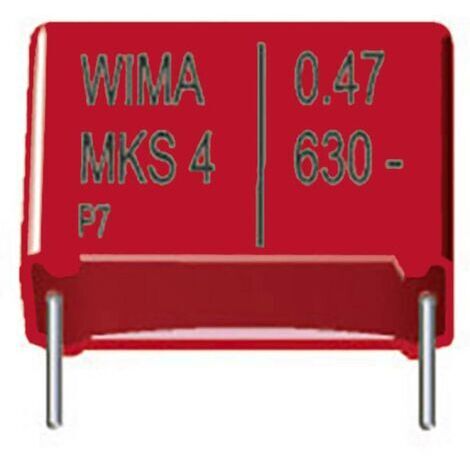 Wima MKS 4 47,0uF 5% 50V RM27,5 1 pc(s) Condensateur à film MKS sortie radiale 47 µF 50 V/DC 5 % 27.5 mm (L x l x H) 31.5 x 15 x 26 mm S800731 (1/2)