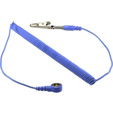 TRU COMPONENTS WristME-SET-10-183-K Bracelet antistatique (ESD) noir câble  de terre inclus Pression mâle 10 mm, pince c