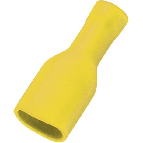 COSSE CLIP 6.4 MM X 0.8 MM TRU COMPONENTS FDFD5.5-250 180 ° ENTIÈREMENT ISOLÉ JAUNE 50 PC(S) 1572130