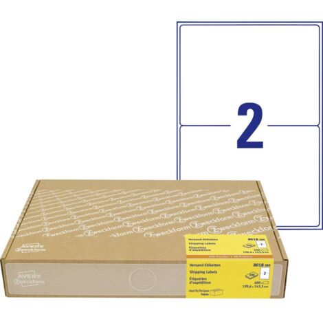 Avery-Zweckform 8018-300 Etiquette pour adresse 199.6 x 143 mm papier blanc 600 pc(s) fixation permanente imprimante à (1/4)