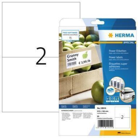 Etiquette ultra-adhésives Herma 10910 210 x 148 mm papier blanc 50 pc(s) fixation permanente (1/5)