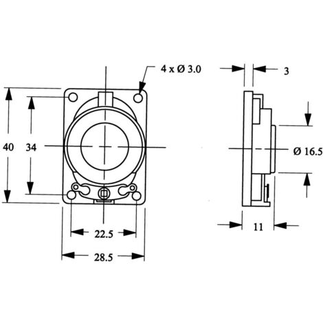 LSM-530K 1.57 pouces 4 cm Haut-parleur miniature 2 W 8 Ω noir ovale