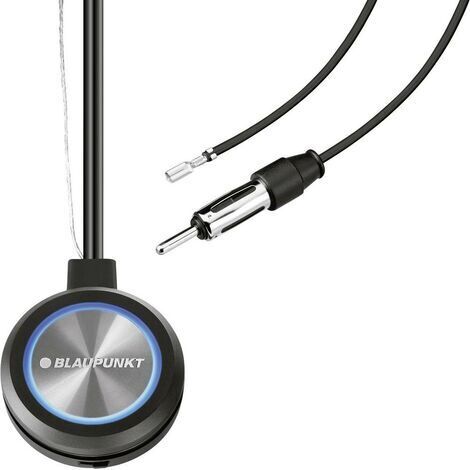 Antenne pour voiture noire – Installation intérieure sans perçage – Amplificateur intégré pour réception AM/FM – Longueur câble 2.9m – Blaupunkt - Y40054