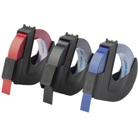 Cassette à ruban 3D lot de 3 – Couleurs bleu-rouge, bleu-noir – Largeur 9 mm, longueur 3 m – S0847750 – Dymo - DYMO 3 D