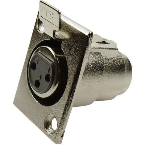 XLR embase femelle, contacts droits Cliff FC6100 Nombre de pôles: 3 argent 1 pc(s) W90812 (1/4)