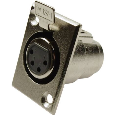 XLR embase femelle, contacts droits Cliff FC6120 Nombre de pôles: 4 argent 1 pc(s) W90831 (1/2)
