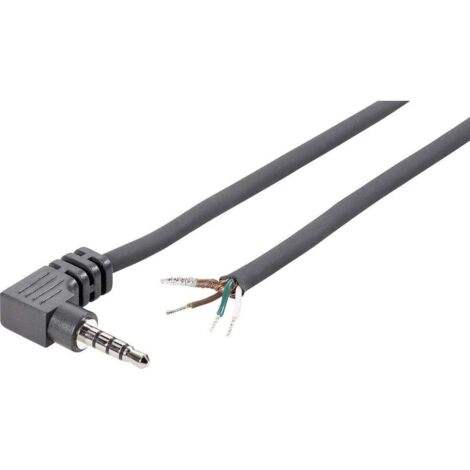 Jack 3.5 mm mâle, coudé BKL Electronic 1101084 Nombre de pôles: 4 stéréo noir 1 pc(s) (1/2)