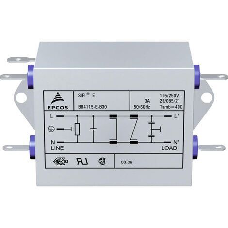 Filtre antiparasite TDK B84115EB110 ignifugé 250 V/AC 10 A 47 µH (L x l x H) 159 x 50.8 x 44.5 mm 1 pc(s) S79830 (1/3)