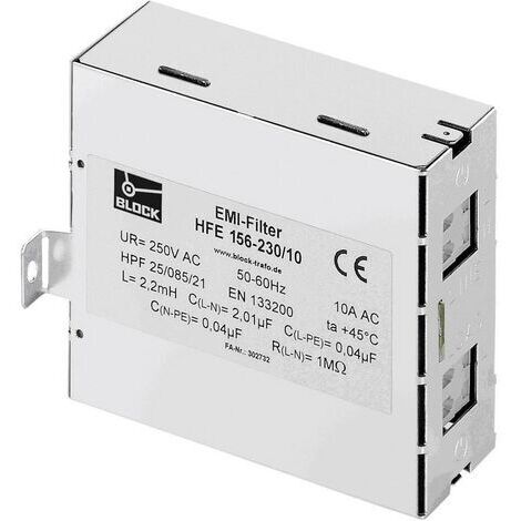 Filtre d'antiparasitage BLOCK HFE 156-230/6 250 V/AC 6 A (l x H) 40 mm x 85 mm 1 pc(s) S27521 (1/2)