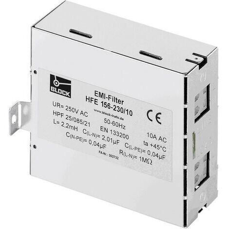 Filtre d'antiparasitage BLOCK HFE 156-230/12 250 V/AC 12 A (l x H) 45 mm x 110 mm 1 pc(s) (1/2)