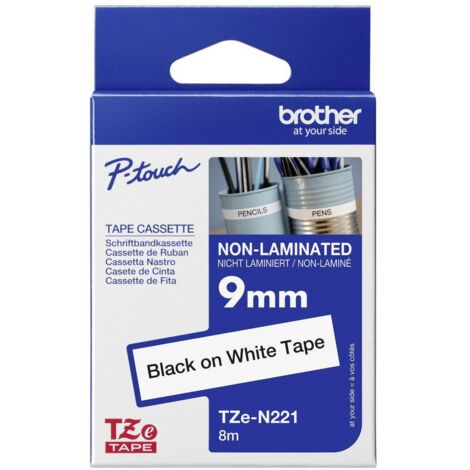 Brother TZe, TZ TZe-N221 Couleur de ruban: blanc Couleur de police:noir 9 mm 8 m (1/5)