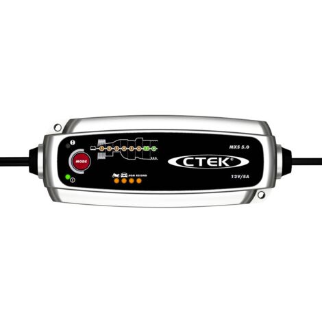 Chargeur de batterie 12V 5A – MXS50 – Pour batteries 1,2 à 110Ah – Diagnostic automatique et désulfatation – IP65 résistant à l'eau – Ctek