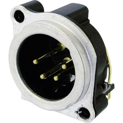 XLR embase mâle, contacts coudés Neutrik NC4MBH Nombre de pôles: 4 argent 1 pc(s) X39990 (1/2)