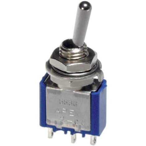 Interrupteur à levier 1 x (On)/Off/(On) APEM 5237AB 250 V/AC 3 A momentané/0/momentané 1 pc(s) (1/2)