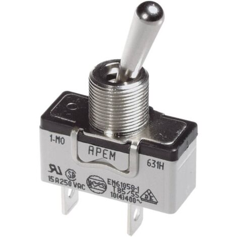 Interrupteur à levier 1 x Off/On APEM 631NH/2 250 V/AC 15 A à accrochage 1 pc(s) D77456 (1/2)