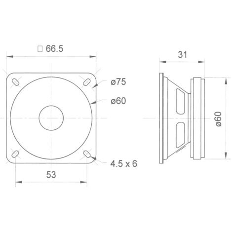 Visaton FRS 7 - 8 Ohm 2.5 pouces 6.5 cm Haut-parleur large bande 8 W 8 Ω noir