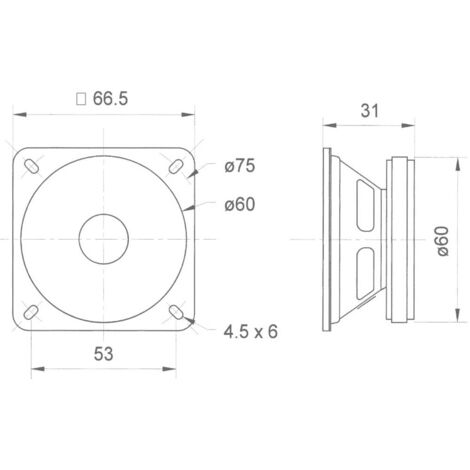 Visaton FRS 7 S - 8 Ohm 2.5 pouces 6.5 cm Haut-parleur large bande 8 W 8 Ω noir