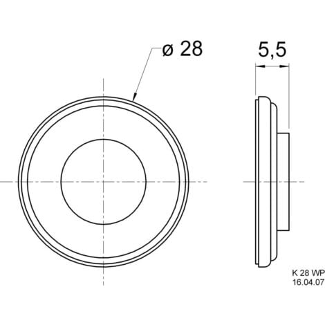 Visaton K 28 WP - 8 Ohm 1.1 pouces 2.8 cm Haut-parleur miniature 1 W 8 Ω noir membrane en plastique