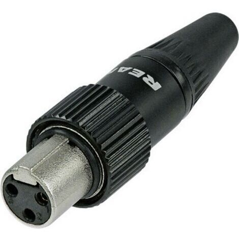 XLR miniature femelle, droit Rean AV RT3FCT-B Nombre de pôles: 3 noir 1 pc(s) D93898 (1/5)