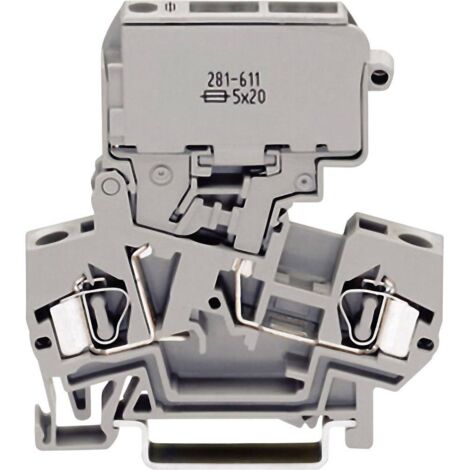 Bloc de jonction à fusibles WAGO 281-611 8 mm ressort de traction Affectation: L gris 1 pc(s) D27571