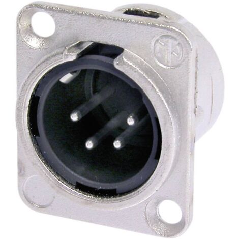 XLR embase mâle, contacts droits Neutrik NC4MDL1 Nombre de pôles (num): 4 argent 1 pc(s) (1/2)