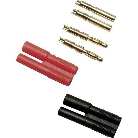 Schnepp Assortiment de connecteurs de test mâle, droit, femelle, droit Ø de la broche: 2 mm rouge, noir 4 parties D27006 (1/5)