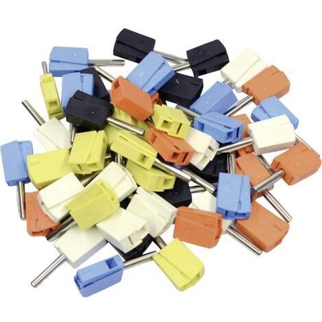 Lot de fiches bananes mâles Ø de la broche: 4 mm WAGO 215-111 noir, jaune, bleu, blanc, orange 50 pc(s) (1/4)
