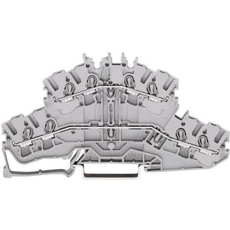 Bloc de jonction traversant à 2 étages WAGO 2002-2401 5.20 mm ressort de traction Affectation: L, L gris 1 pc(s) (1/5)
