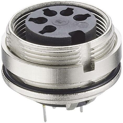 Connecteur rond DIN embase femelle, verticale Lumberg 0307 06 Nombre de pôles: 6 argent 1 pc(s) (1/3)