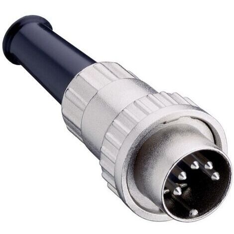 Connecteur rond DIN mâle, droit Lumberg 0132 06 Nombre de pôles: 6 argent 1 pc(s) D21323 (1/4)