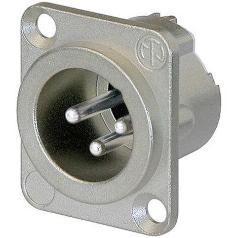 XLR embase mâle, contacts droits Neutrik NC3MD-LX Nombre de pôles: 3 argent 1 pc(s) D21899 (1/2)