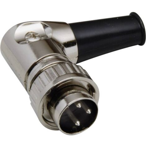 Connecteur rond DIN mâle, coudé BKL Electronic 0202022 Nombre de pôles: 3 argent 1 pc(s) D21820 (1/3)