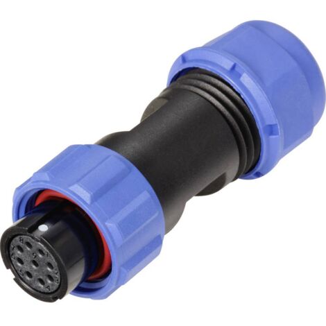 connecteur de cable femelle, droit 9 pôles 3 A 125 V/AC IP68 Weipu SP1310 / S 9 II (1/4)