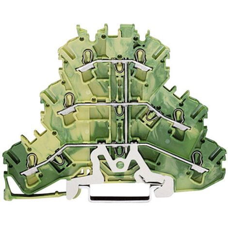 Bloc de jonction traversant à 3 étages WAGO 2002-3207 5.20 mm ressort de traction Affectation: terre vert, jaune 1 pc(s) D23319 (1/2)