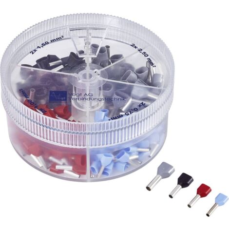 Assortiment d'embouts doubles Vogt Verbindungstechnik 737023 blanc, jaune, rouge, bleu 200 pc(s) (1/2)