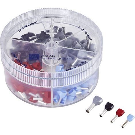 Assortiment d'embouts doubles Vogt Verbindungstechnik 737060 gris, rouge, noir, bleu 200 pc(s) (1/2)