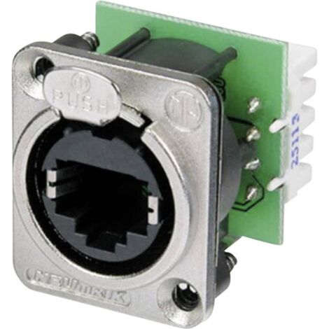 RJ45 connecteur de données série etherCon® D Neutrik NE8FDV-YK RJ45 femelle, droit NE8FDV-YK Pôle: 8P8C nickel 1 pc(s) (1/2)