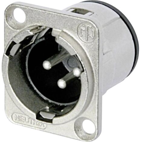 XLR embase mâle, contacts droits Neutrik NC3MD-V Nombre de pôles: 3 argent 1 pc(s) D24043 (1/2)
