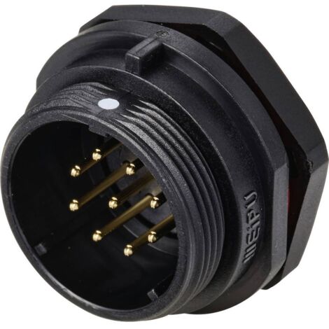 Connecteur pour montage en facade embase mâle 9 pôles 5 A 500 V/AC IP68 Weipu SP2112 / P 9 D26177 (1/4)