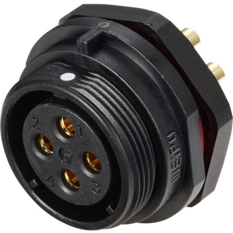 Connecteur pour montage en facade embase femelle 4 pôles 30 A 500 V/AC IP68 Weipu SP2112 / S 4 (1/3)