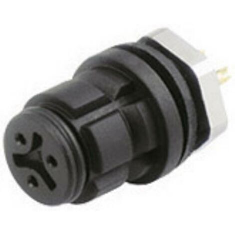 Connecteur Rond Cylindrique Mâle-femelle 5 Pôles + Terre, IP67, Modèle Binder 09-0416-00-05 - Pour Montage Avant, Vissage Arrière