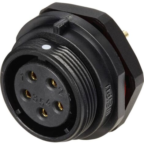 Connecteur pour montage en facade embase femelle 5C pôles 15 A 500 V/AC IP68 Weipu SP2112 / S 5C (1/4)