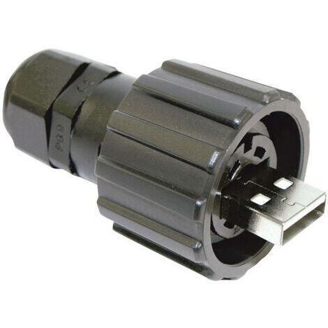 Connecteur USB 2.0 type A IP67 vérouillage à baïonnette Conec 17-200121 D19000 (1/2)
